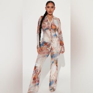 Fashion Nova Multicolor Sheer 2 Piece Set